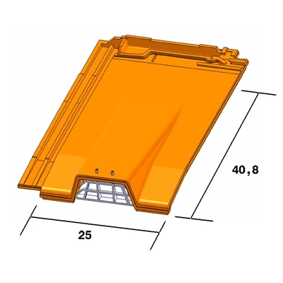 Tuile chatière de ventilation + grille (35cm²) acc. commun 613VPV Ardoisé Terreal