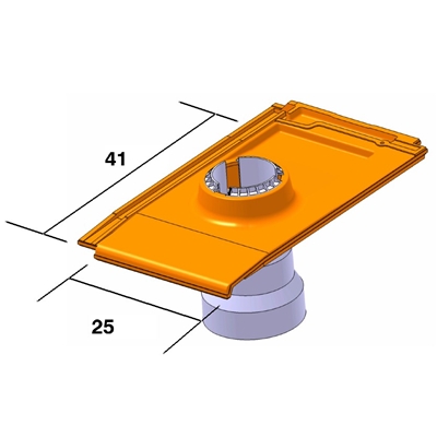 Tuile à douille D. 100mm sans connecteur acc. commun 635XLD Ardoisé Terreal