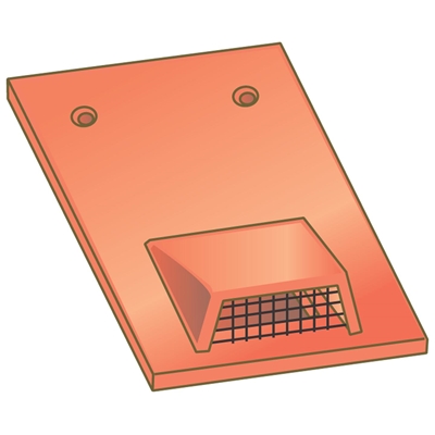 Tuile chatière de ventilation + grille (25cm²) Elysée 613EL Rouge Flammé