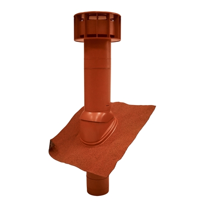 Terminal de ventilation 25-45° + adapt. multidiam Multivent D.100-125mm Rouge Ubbink
