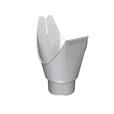 Naissance zinc agrafable sortie D. 80mm p/ gouttière dév. 250mm Naturel