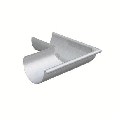 Equerre zinc extérieure dév. 333mm p/ gouttière 1/2 ronde Naturel