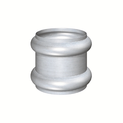 Bague zinc extensible double p/ tuyau D. 80mm Naturel