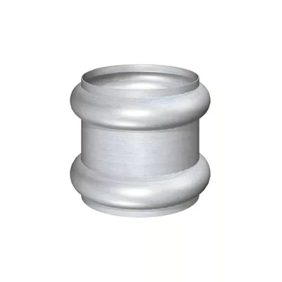 Bague zinc extensible double p/ tuyau D. 80mm Naturel