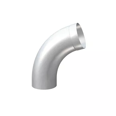 Coude zinc tulipé grand rayon angle 72° D. 100mm Naturel