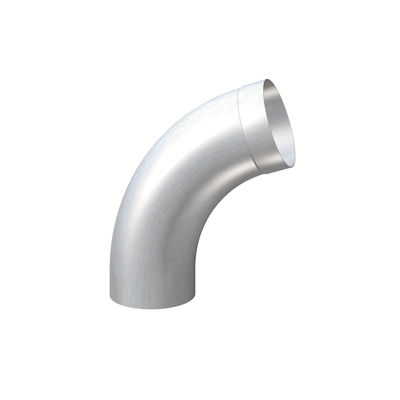 Coude zinc tulipé grand rayon angle 72° D. 80mm Naturel