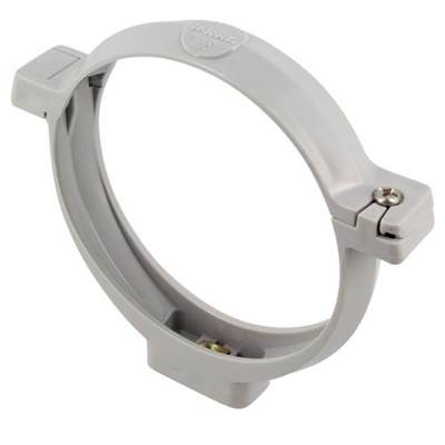 Collier en Techtan à bride insert 7-150 p/ descente de gouttière D. 100mm COTGT Gris Clair