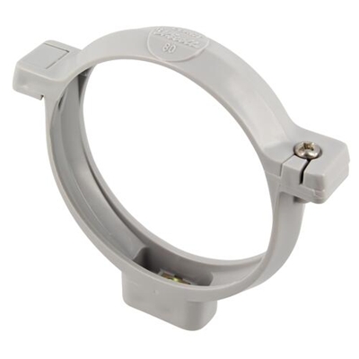 Collier en Techtan à bride insert 7-150 p/ descente de gouttière D. 80mm CORGT Gris Clair