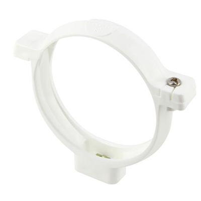 Collier en Techtan à bride insert 7-150 p/ descente de gouttière D. 80mm CORGTB Blanc