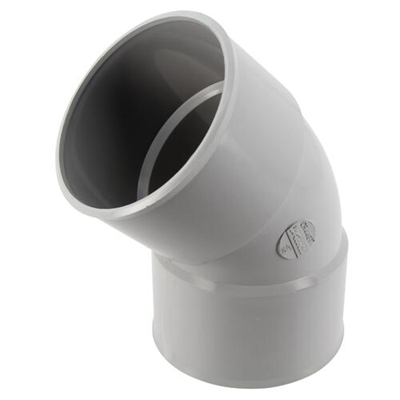 Coude en Techtan p/ descente de gouttière 45° FF D. 80mm CR44GT Gris Clair