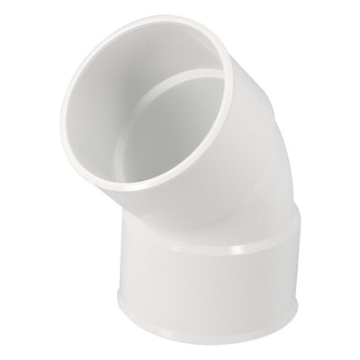 Coude en Techtan p/ descente de gouttière 45° FF D. 80mm CR44GTB Blanc
