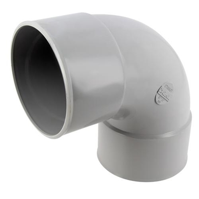 Coude en Techtan p/ descente de gouttière 87°30 FF D. 100mm CT88GT Gris Clair