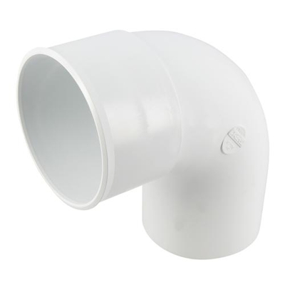 Coude en Techtan p/ descente de gouttière 87°30 MF D. 80mm CR8GTB Blanc