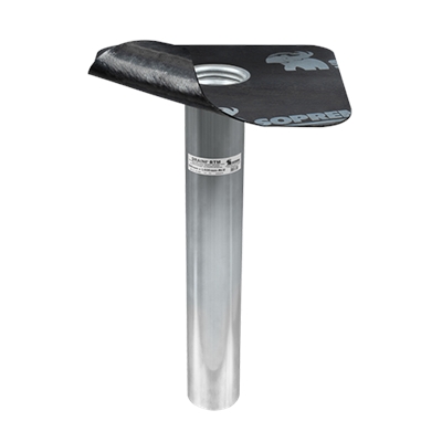 Evacuation d'eau pluviale p/ toiture terrasse + platine bitume Draini Droite BTM 95mm x 0.60ml