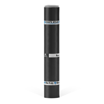 Membrane d'étanchéité souple bitume & paillettes armée Chape Atlas AR rouleau 1.00 x 5.00ml Noir