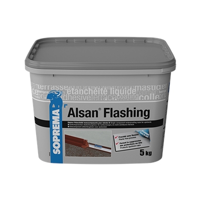 Résine d'étanchéité bitume & polyuréthane p/ relevé & chéneau Alsan Flashing seau 15kg