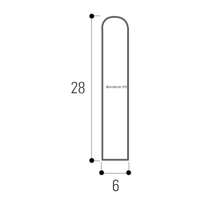 Bordure de trottoir béton P2 classe U ép. 60mm x 28cm 1.00ml NF Gris Fabemi