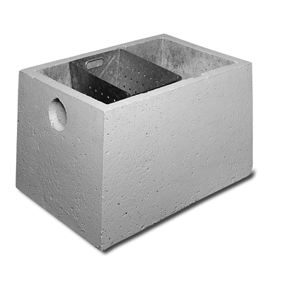 Bac degraisseur beton 150L 73 x 53 x 50cm complet (bac+cloison+couvercle) Legouez