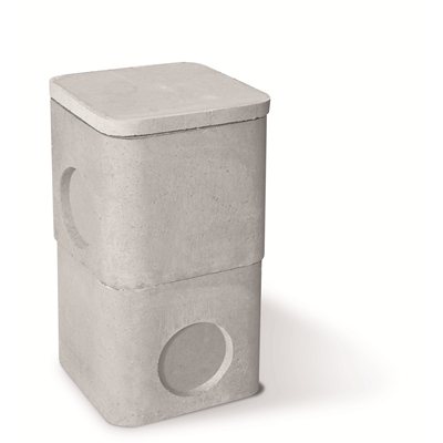 Couvercle béton à emb. prédéc. tuyau gouttière 30 x 30cm p/ regard Gris Bonna Sabla
