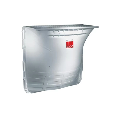 Cour anglaise 125 x 100 x 40cm coque polyester grille pièton acier Galva maille 30mm + fixation