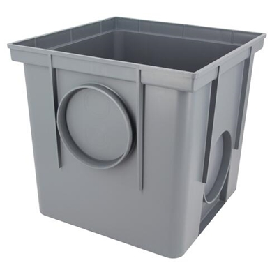 Regard pvc emboîtures fem. D. 100mm p/ eaux pluviales 250 x 250mm RPCT Gris Clair
