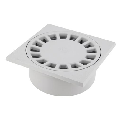 Siphon de cour pvc 150 x 150mm sortie Incorp. vert. D. 40-50-63mm SC456G Gris Clair