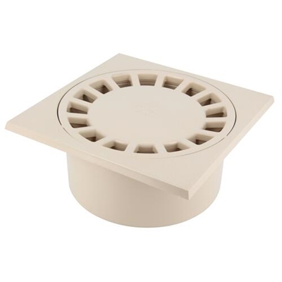 Siphon de cour pvc 200 x 200mm sortie Incorp. vert. D. 80-90mm SC089S Sable
