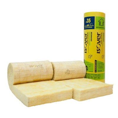 Laine de verre rouleau Isomob 35R nu ép. 145mm 57.5cm x 3.40ml R=4.10m² K/W