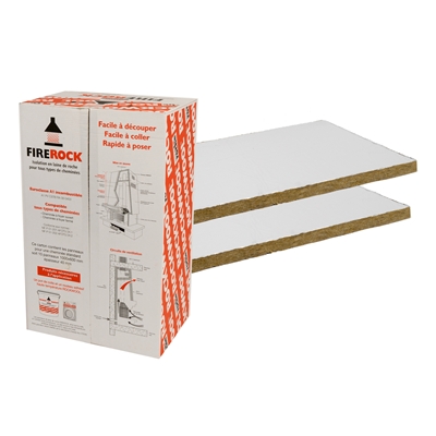 Laine de roche panneau Firerock + P.V alu ép. 40mm 60cm x 1.00ml R=1.05m² K/W