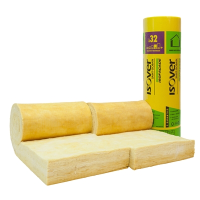 Laine de verre rouleau Isofacade 32R + voile ép. 120mm 60cm x 3.70ml R=3.75m² K/W