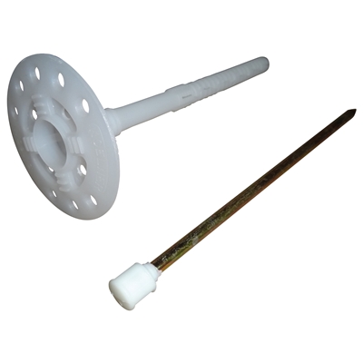 Chevilles à frapper plast. clou acier Hydro-Isolant lg. 200 p/ ITE 140mm boîte de 250