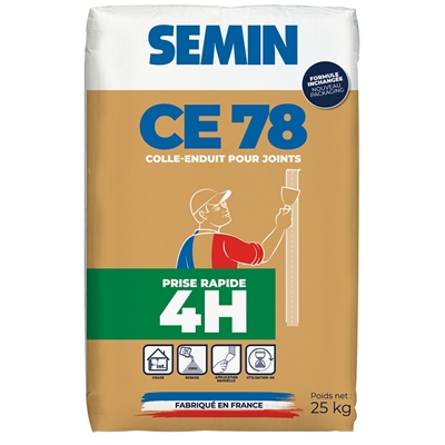Enduit poudre rapide p/ joint CE 78 utilisation 4h sac 25kg