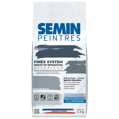 Enduit fin extérieur Reboucheur sac 5kg Blanc Semin