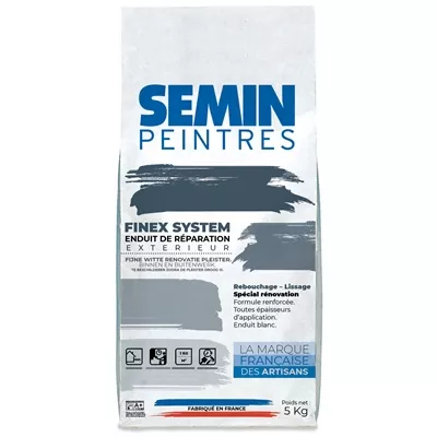 Enduit fin extérieur Reboucheur sac 5kg Blanc Semin
