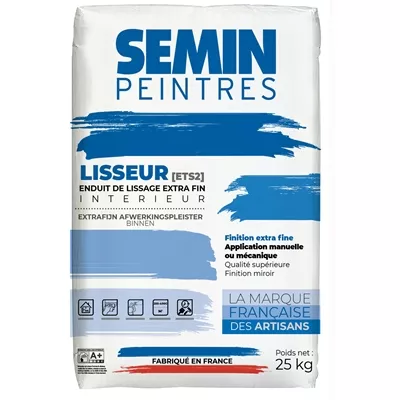 Enduit de finition extra fin Lisseur sac 5kg Semin