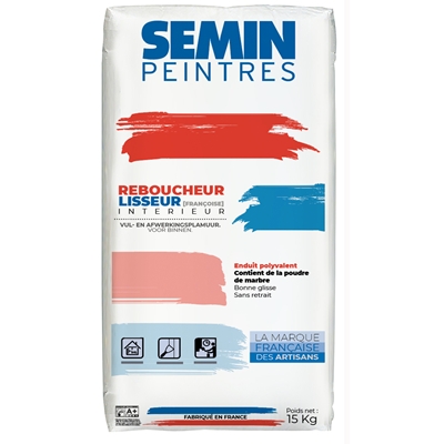Enduit polyvalent de rebouchage & lissage sac 1.5kg Semin