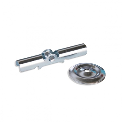 Bascules + rosaces acier Galva p/ tige filetée D. 6mm boîte de 100 Semin