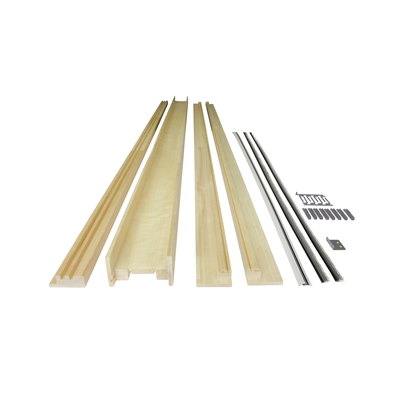 Habillage bois+couvre joints bois exotique clair à peindre Speedy p/ châssis ép. 95mm 2.04ml x 63 à 103cm