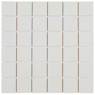 Mosaique ép. 6 x 48 x 48mm s/ plaque 30.6 x 30.6cm CEBE01 Blanc Beige