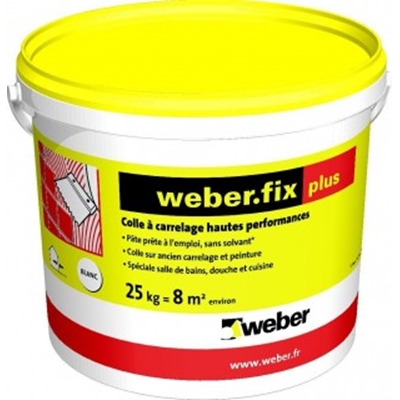 Colle pâte D2/ET p/ mur int. Weberfix Plus seau 2kg Blanc