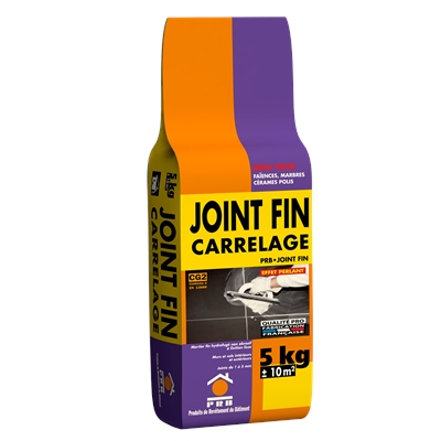 Mortier hydrofugé p/ joint carrelage int. 1 à 5mm PRB Joint Fin sac 5kg Blanc