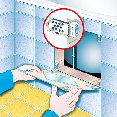Système magnétique p/ trappe de visite TR 500 platines + aimants force 5kg blister de 4