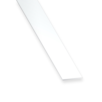 Plat pvc ép. 2 x 20mm 2.60ml Blanc