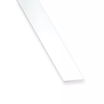Plat pvc ép. 2 x 20mm 2.60ml Blanc