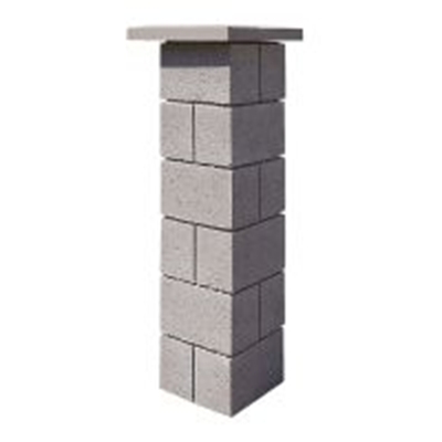 Elément de pilier béton à enduire Pierlisse ht. 200mm 28.5 x 28.5cm Gris Alkern