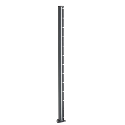 Poteau Axor 68 x 48mm ht. 1.25m s/ platine soudée Gris Anthracite Ral 7016
