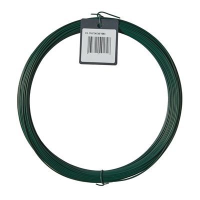 Fil d'attache acier Plastifié D. 1.5mm Vert Ral 6005 rouleau 100ml