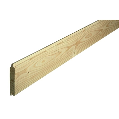 Planche pin raboté emboîtable droite traité cl. 4 ép. 32 x 135mm (120mm utile) 1.92ml