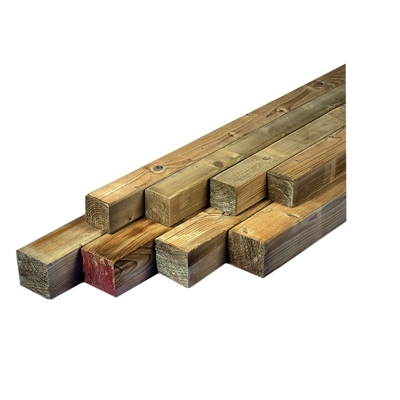 Poteau pin raboté chanfreiné traité cl. 4 ép. 90 x 90mm 2.40ml