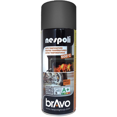 Aérosol peinture base résine spécial haute température 600° Noir bombe 400ml